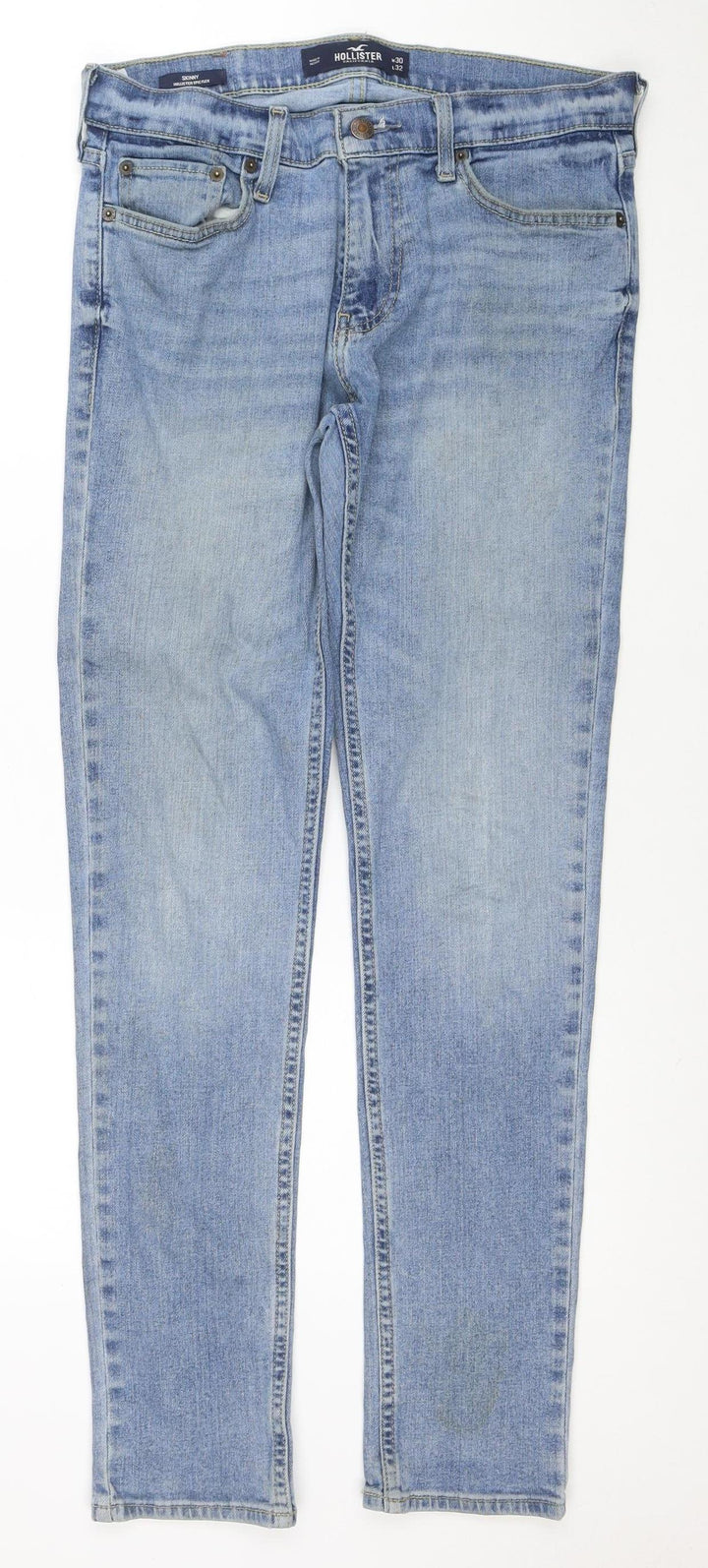 Hollister Men's Blue Light Wash Straight Leg Denim Jeans W30 L32