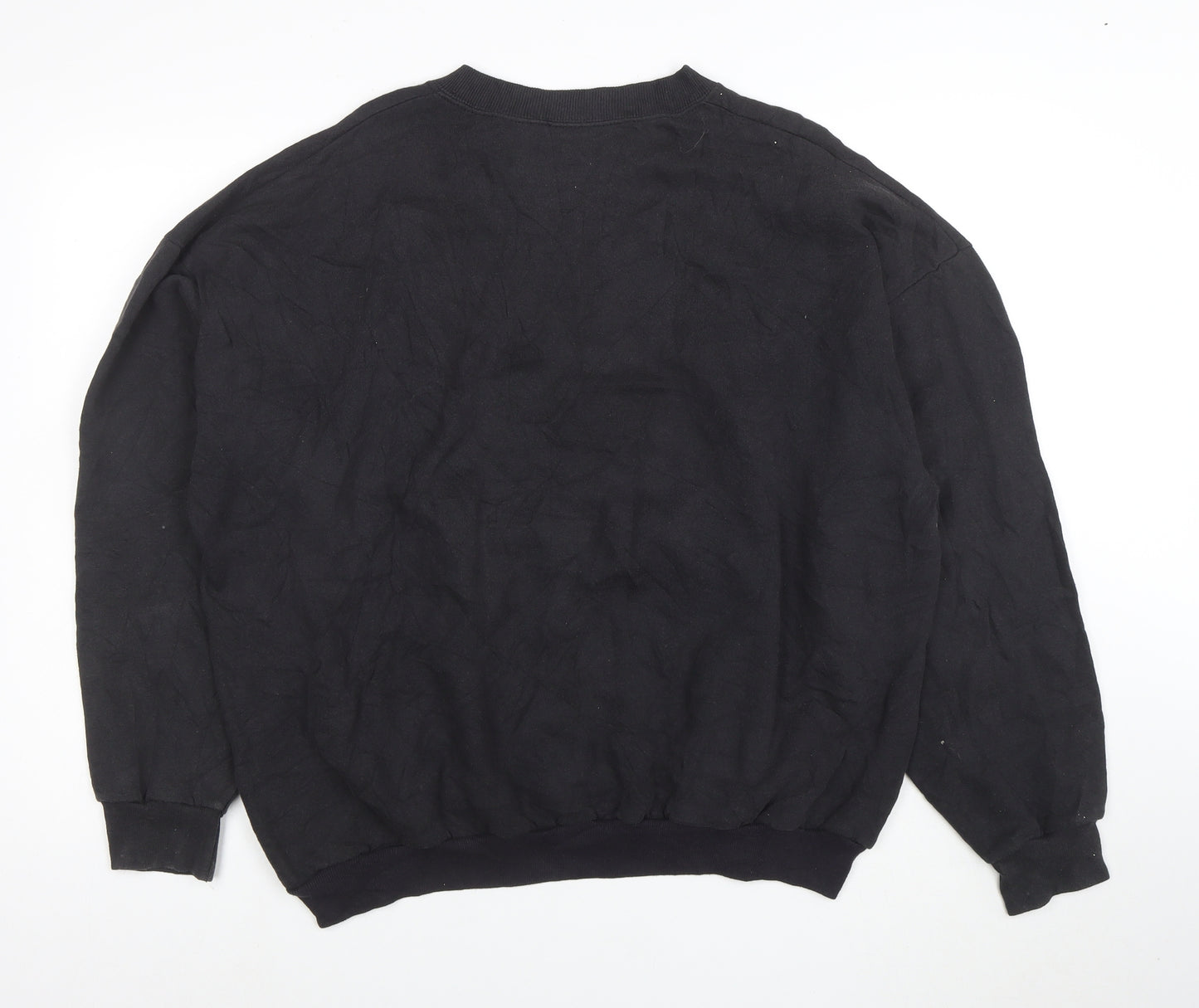 Lee Women Black Cotton Blend Pullover Sweatshirt Up North Print M