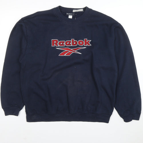 Reebok Men's Blue Embroidered Logo Sweatshirt Size M Pullover