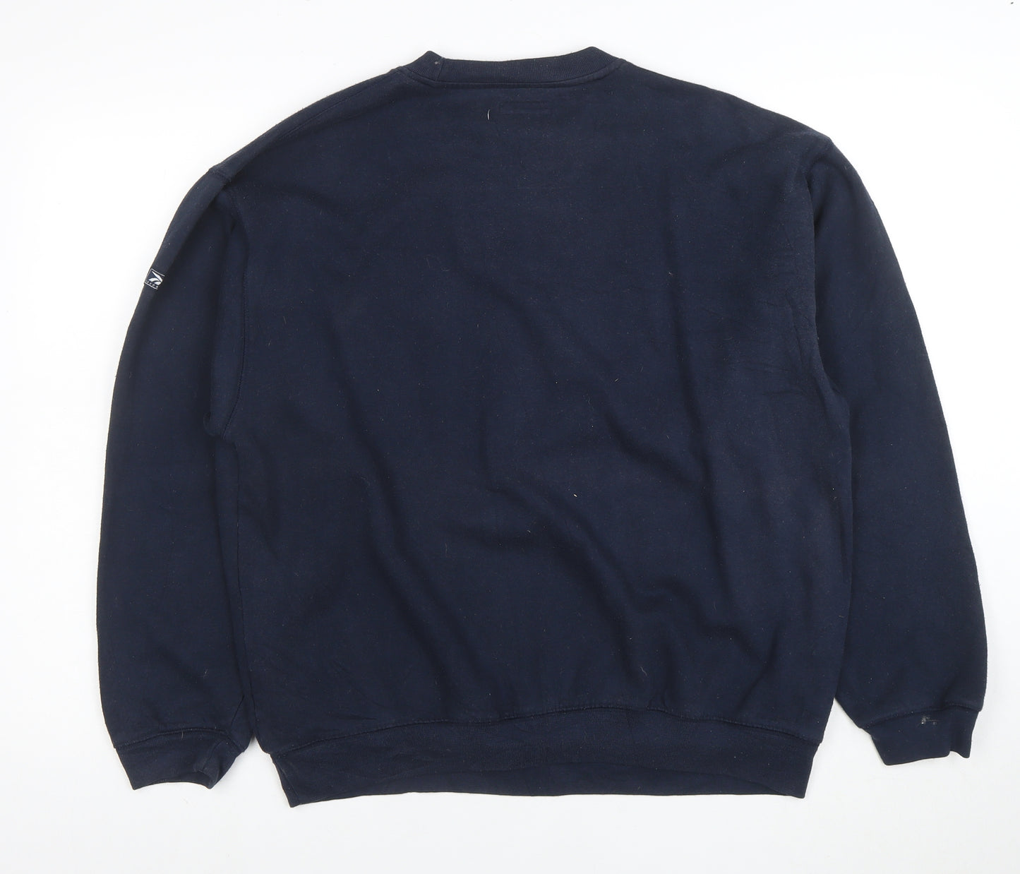 Reebok Men's Blue Embroidered Logo Sweatshirt Size M Pullover