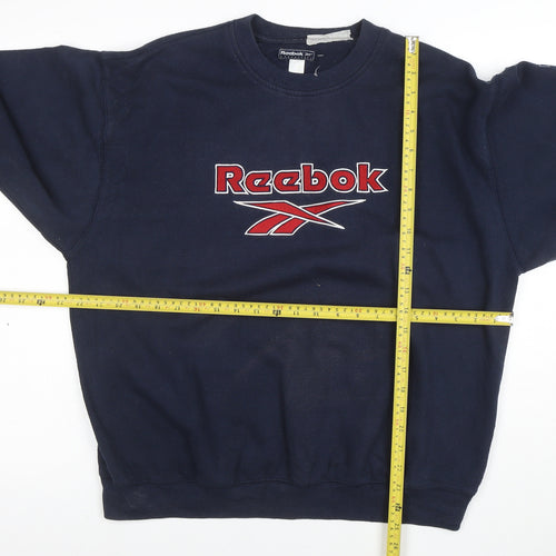 Reebok Men's Blue Embroidered Logo Sweatshirt Size M Pullover