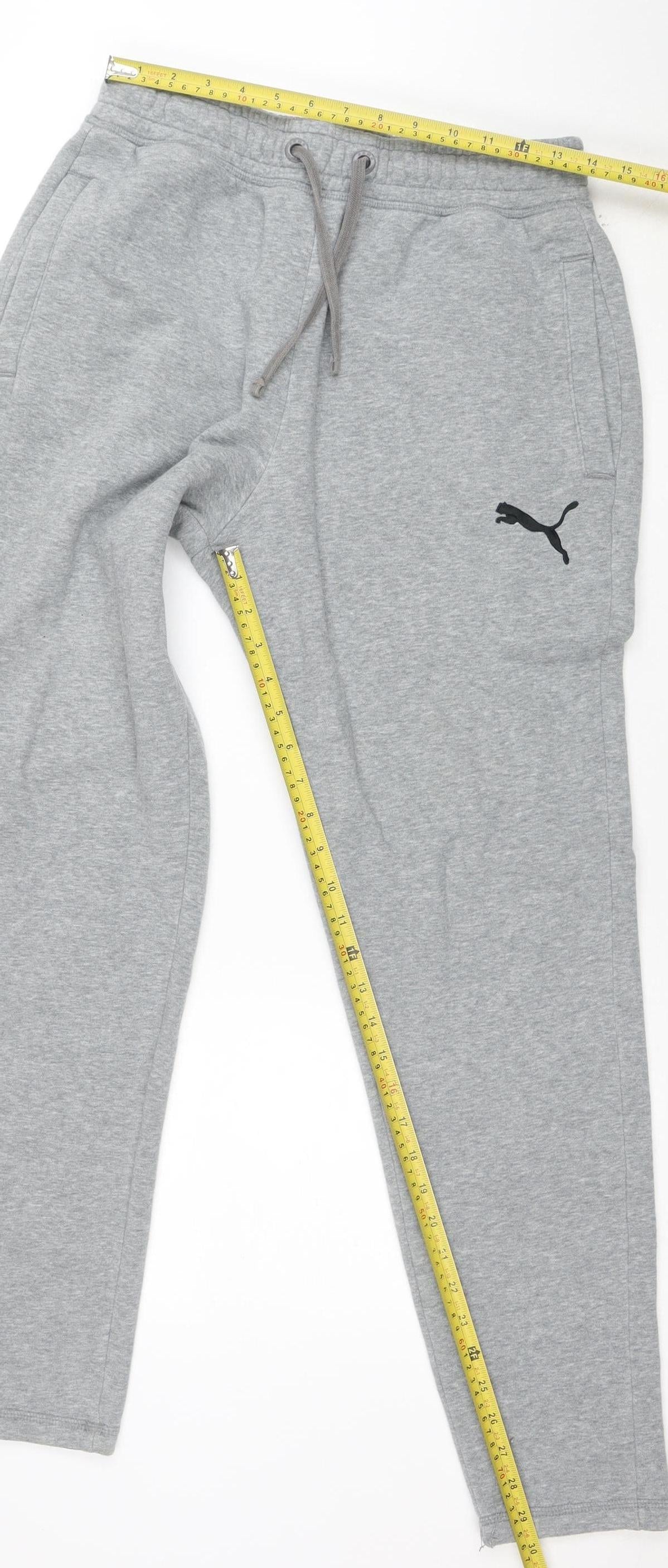 Puma Men's Grey Small Sweatpants Joggers Regular Fit