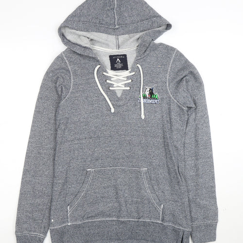 Antigua Men Grey Lace Up Hoodie Minnesota Timberwolves Size S Cotton