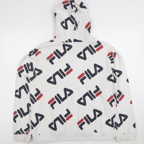 Fila Women’s White Logo Pullover Hoodie XXL Cotton Blend Casual