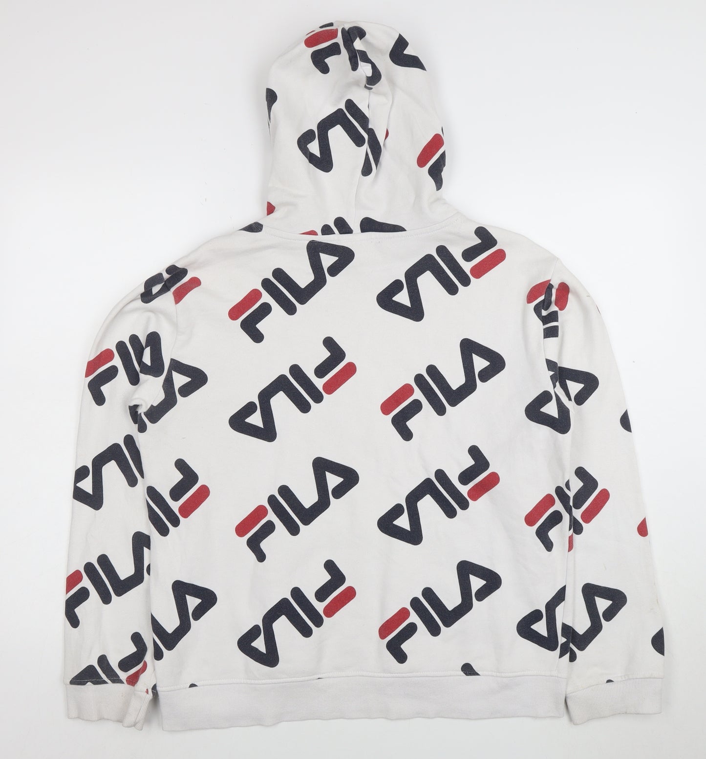 Fila Women’s White Logo Pullover Hoodie XXL Cotton Blend Casual