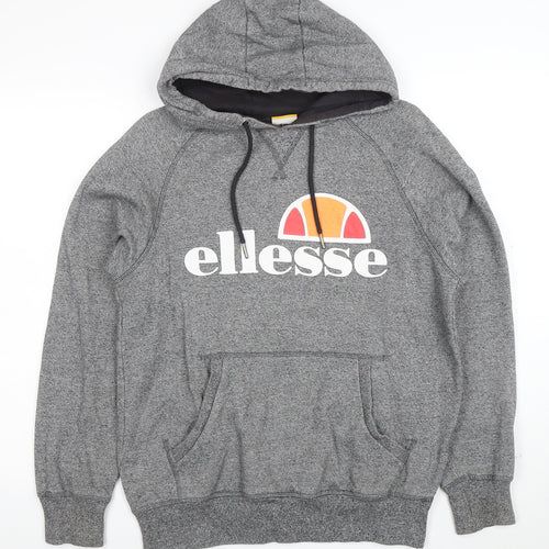 Ellesse Womens Grey Pullover Hoodie Size M Logo Graphic Sweatshirt