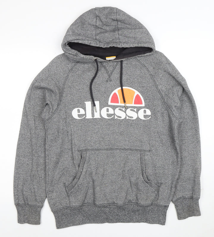 Ellesse Womens Grey Pullover Hoodie Size M Logo Graphic Sweatshirt