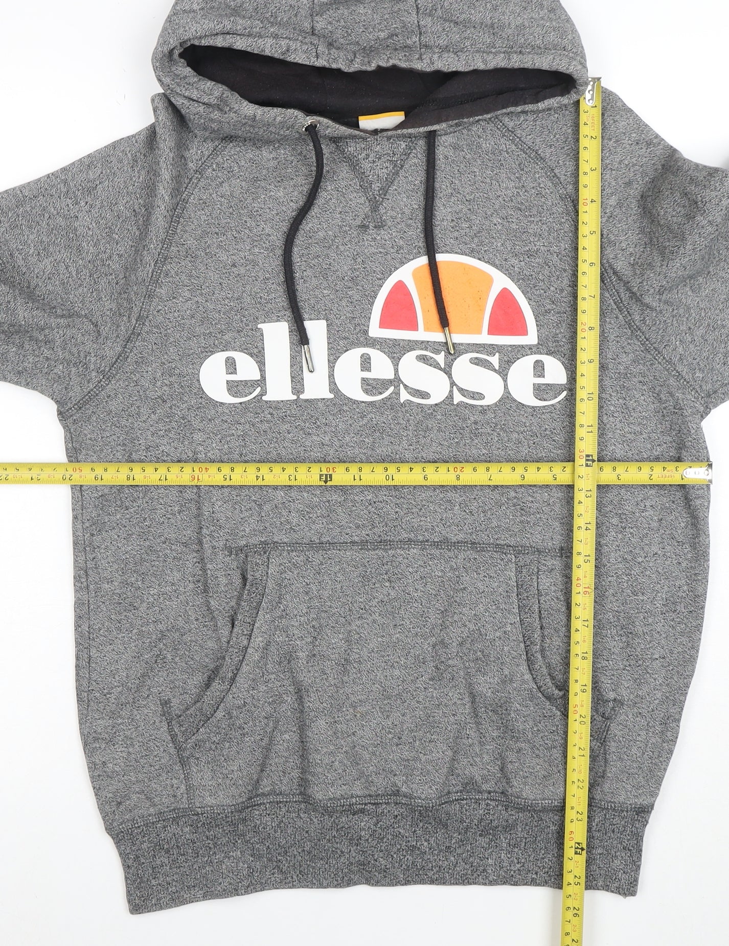 Ellesse Womens Grey Pullover Hoodie Size M Logo Graphic Sweatshirt
