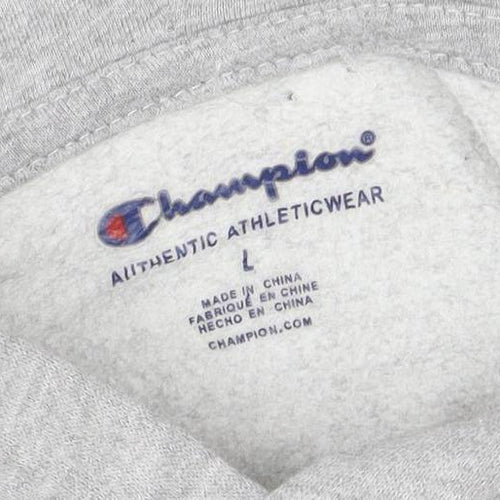 Champion Boys Grey Pullover Hoodie Size 7 Cotton Blend Logo Sweatshirt