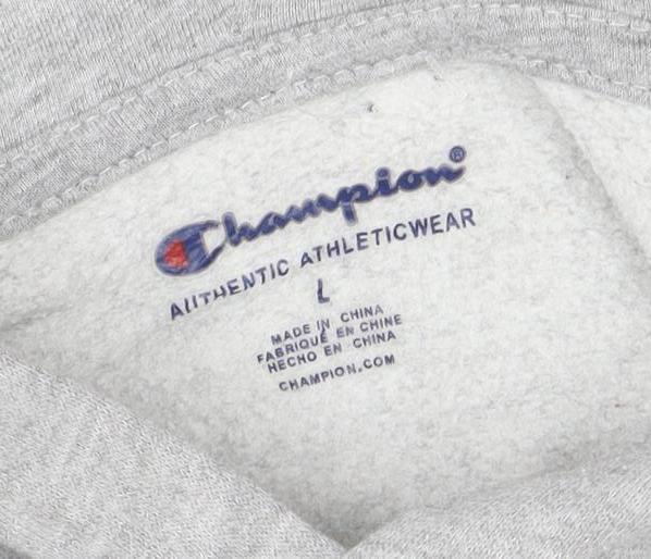 Champion Boys Grey Pullover Hoodie Size 7 Cotton Blend Logo Sweatshirt