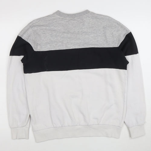 FILA Men’s Grey Logo Crew Neck Sweatshirt Size M Pullover Sportswear