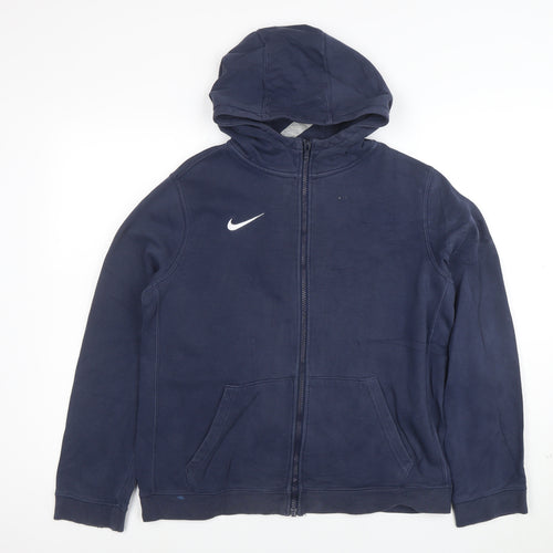 Nike Boys Navy Blue Full Zip Hoodie XL 158-170cm Cotton Blend