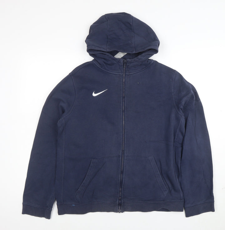 Nike Boys Navy Blue Full Zip Hoodie XL 158-170cm Cotton Blend