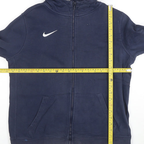 Nike Boys Navy Blue Full Zip Hoodie XL 158-170cm Cotton Blend