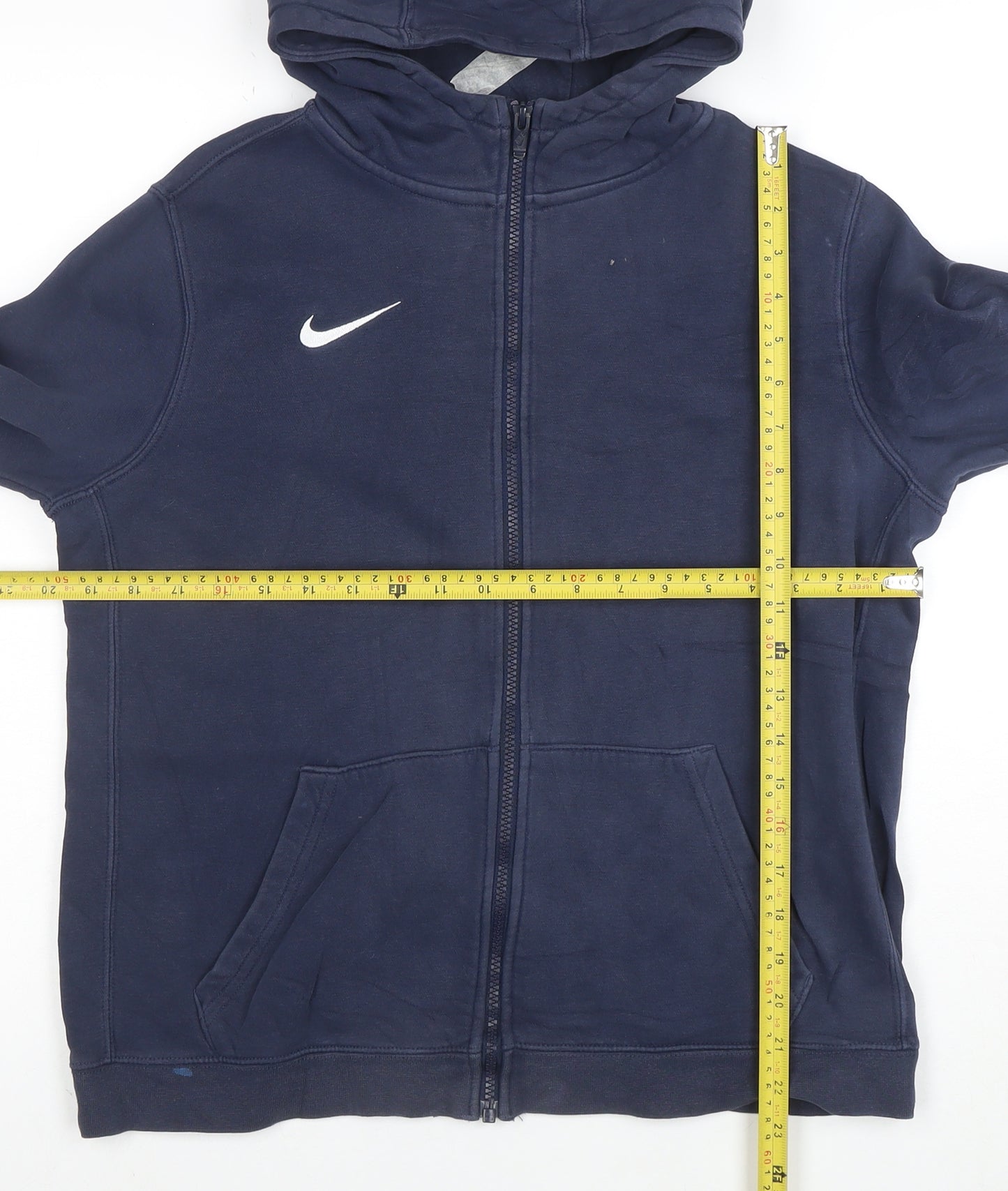 Nike Boys Navy Blue Full Zip Hoodie XL 158-170cm Cotton Blend