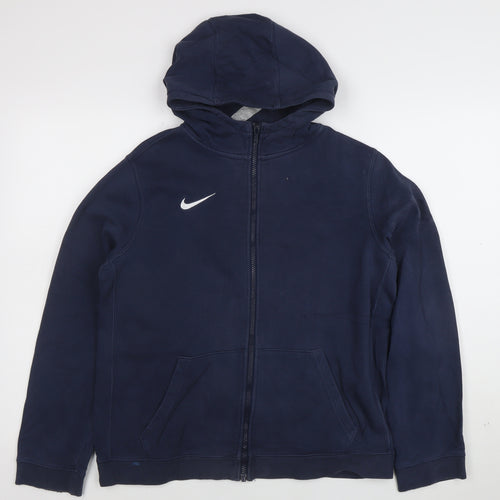 Nike Boys Navy Blue Full Zip Hoodie XL 158-170cm Cotton Blend