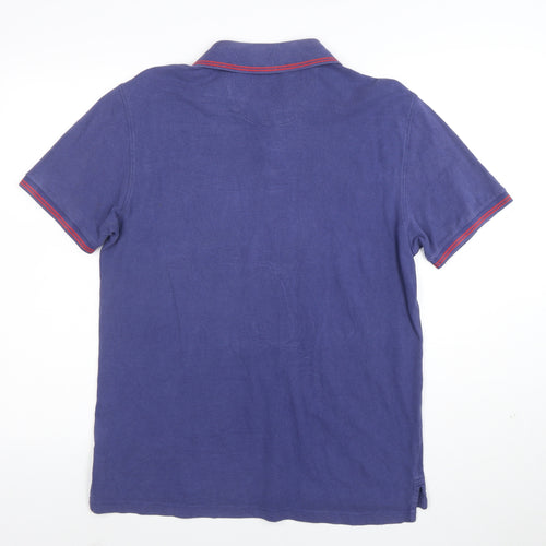 Lee Men's Blue Regular Fit Cotton Polo Shirt Size M
