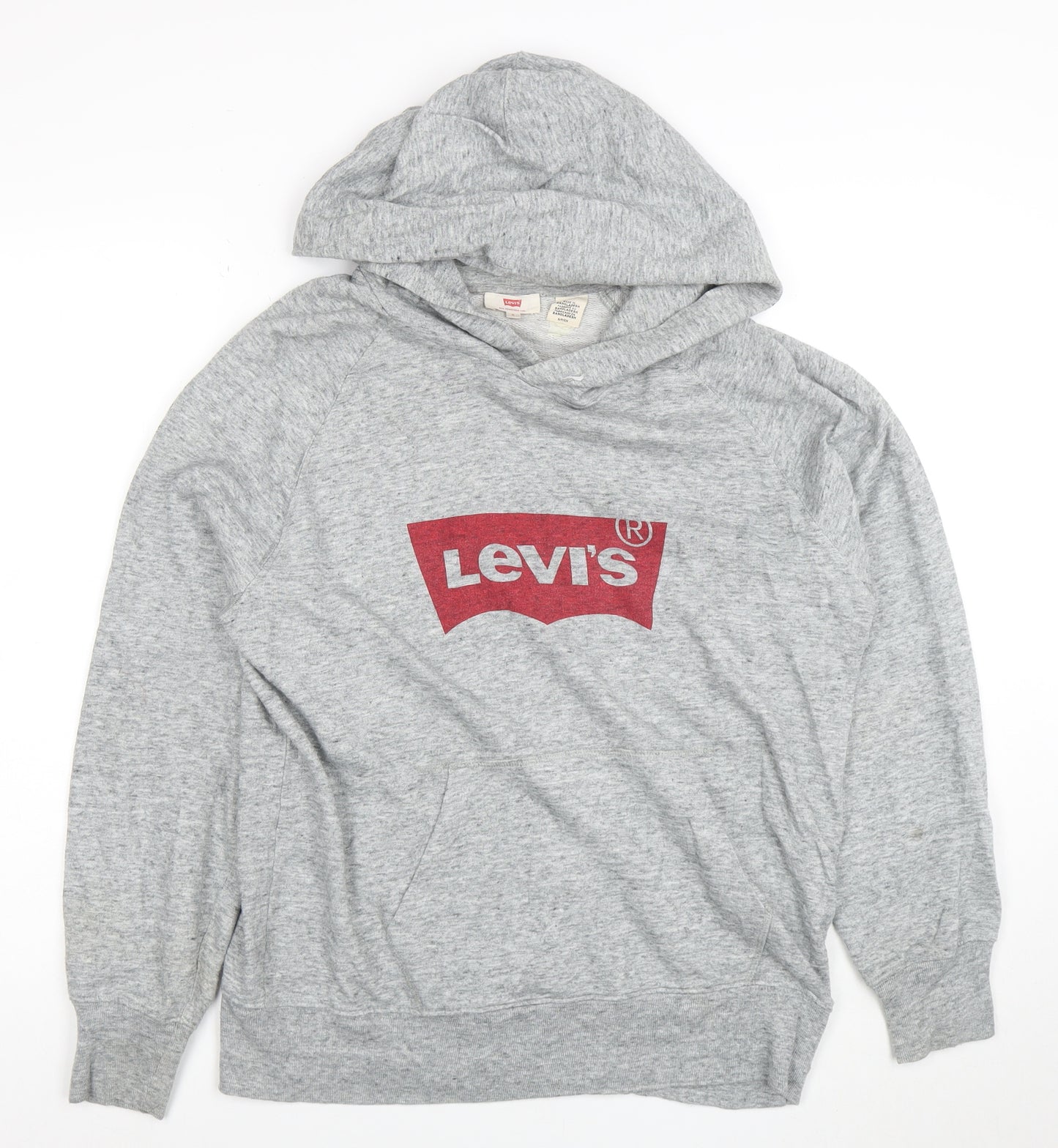 Levi's Women's Grey Pullover Hoodie Small Logo Cotton Blend