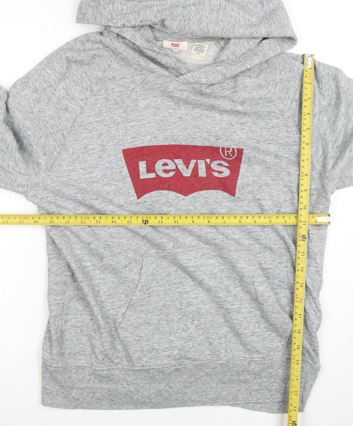 Levi's Women's Grey Pullover Hoodie Small Logo Cotton Blend