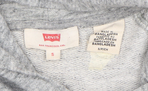 Levi's Women's Grey Pullover Hoodie Small Logo Cotton Blend