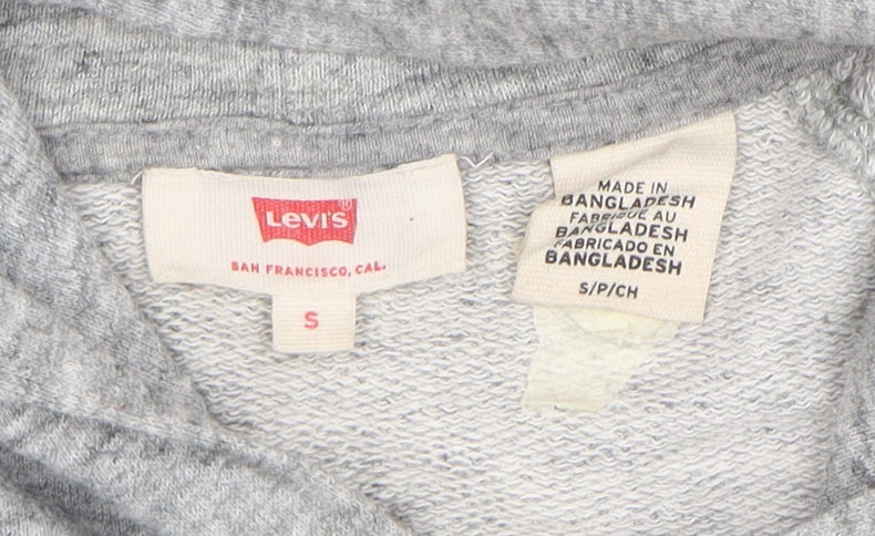 Levi's Women's Grey Pullover Hoodie Small Logo Cotton Blend