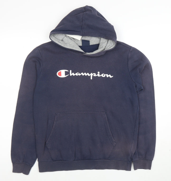 Champion Boys Navy Blue Pullover Hoodie X-Large 13-14 Years Cotton Blend