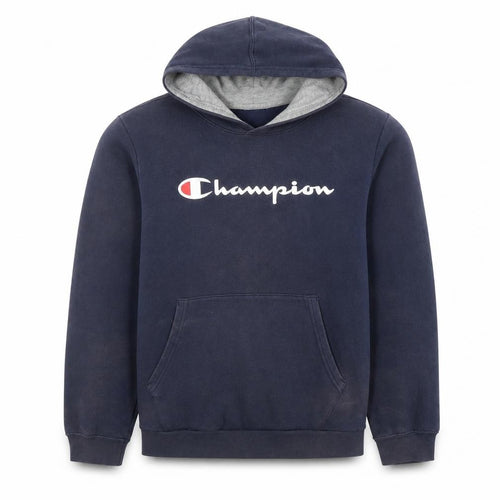 Champion Boys Navy Blue Pullover Hoodie X-Large 13-14 Years Cotton Blend
