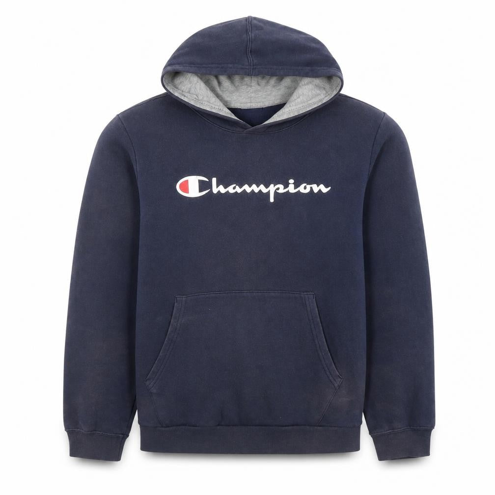 Champion Boys Navy Blue Pullover Hoodie X-Large 13-14 Years Cotton Blend