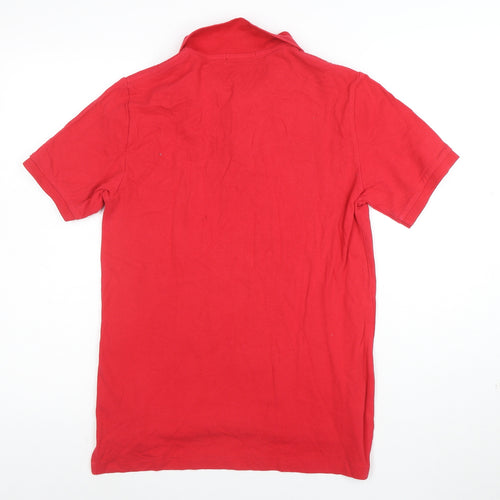 Ralph Lauren Women Red Cotton Polo Shirt Size L Short Sleeve Classic Fit