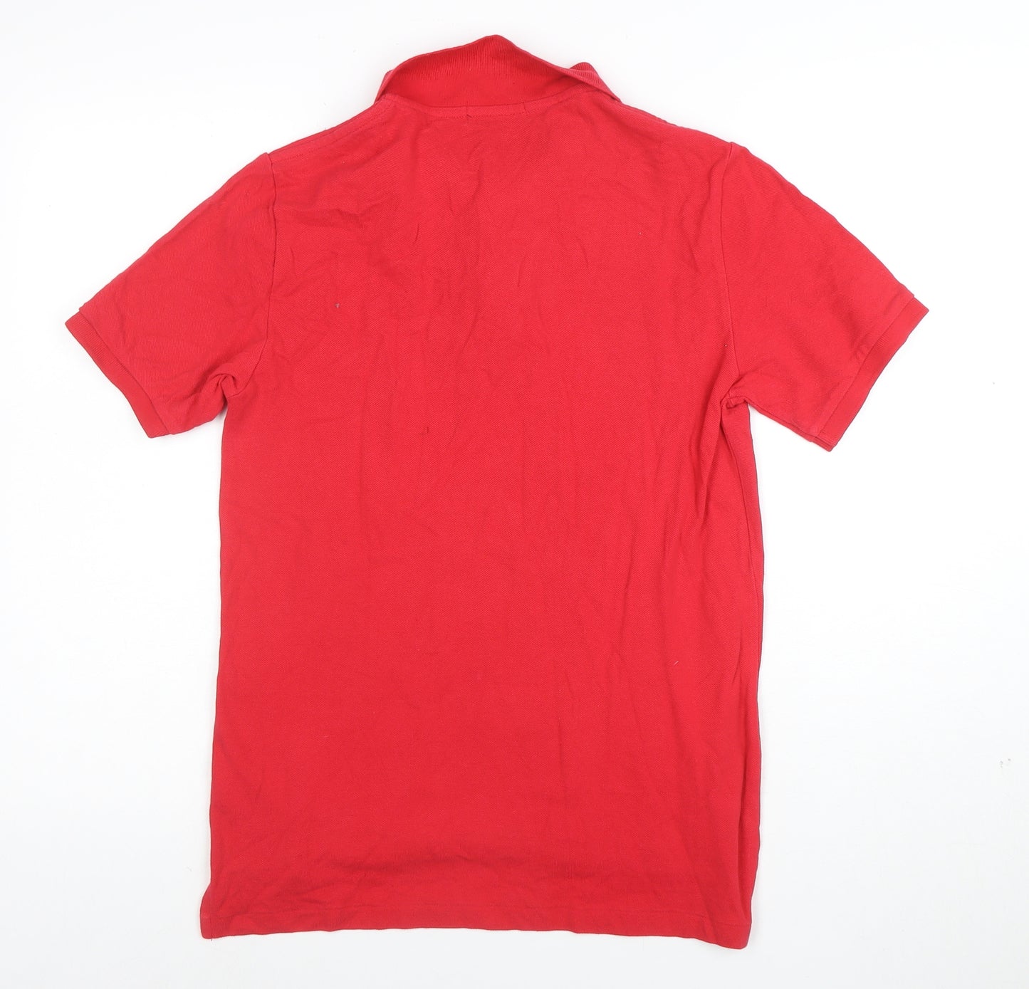 Ralph Lauren Women Red Cotton Polo Shirt Size L Short Sleeve Classic Fit