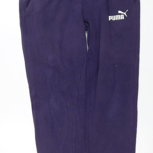 Puma Women's Purple Jogger Trousers M Regular Fit Fleece
