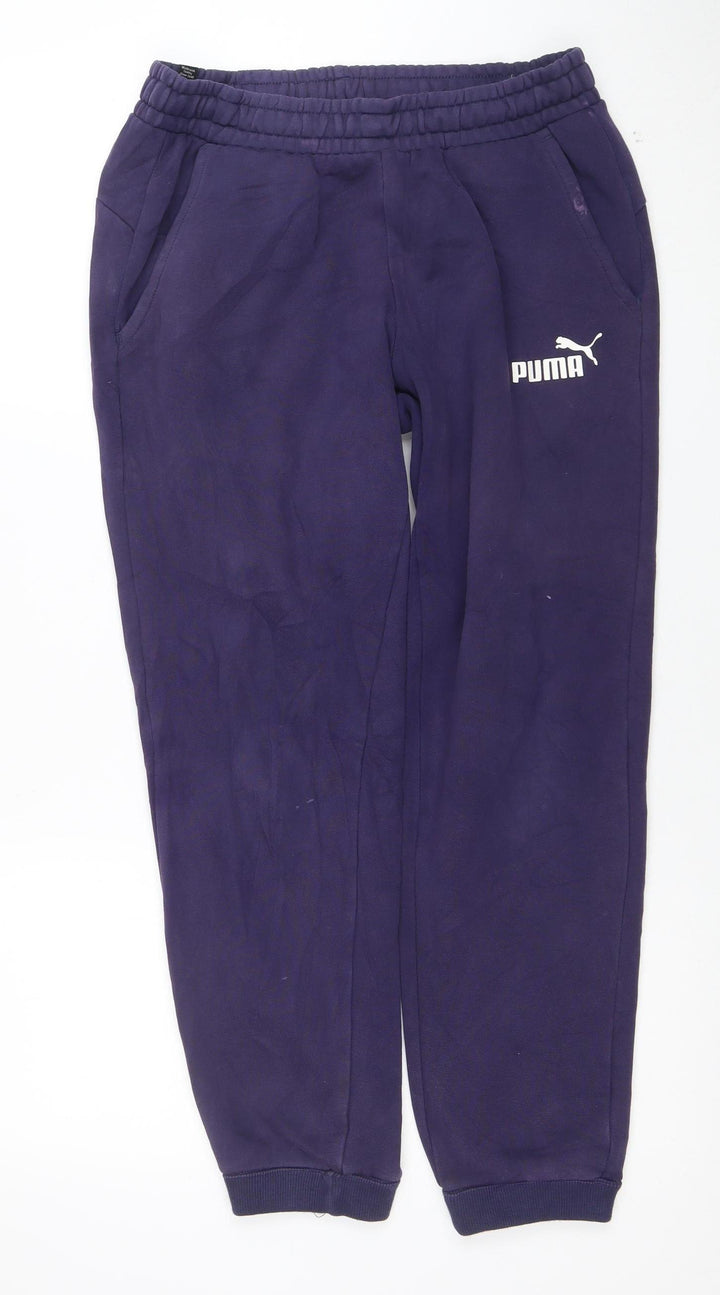 Puma Women's Purple Jogger Trousers M Regular Fit Fleece