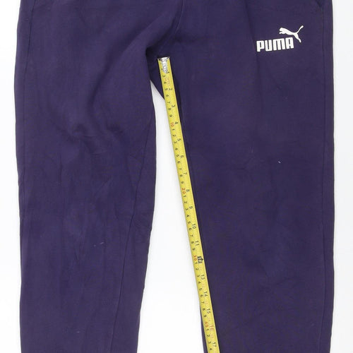 Puma Women's Purple Jogger Trousers M Regular Fit Fleece