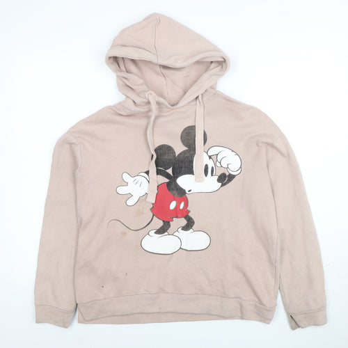 Disney Mickey Mouse Womens Beige Pullover Hoodie XS Reserved
