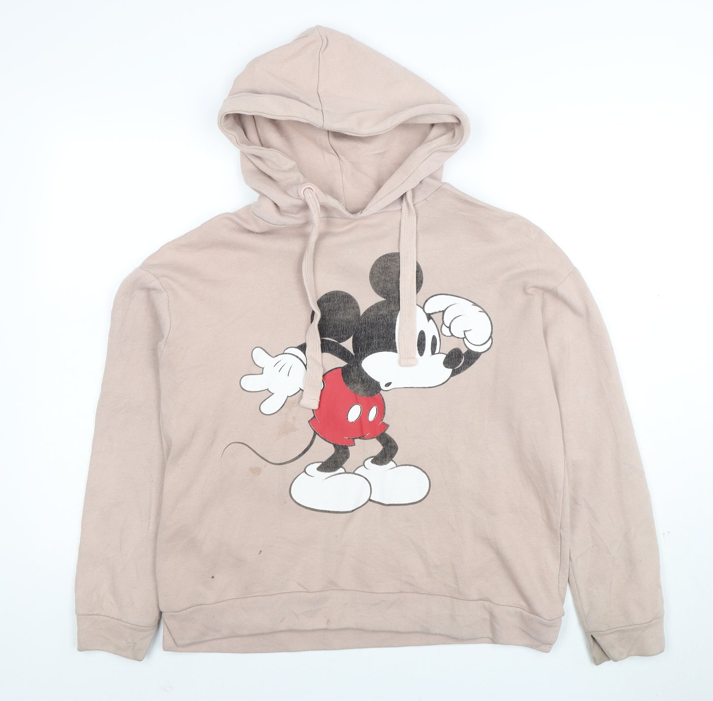 Disney Mickey Mouse Womens Beige Pullover Hoodie XS Reserved