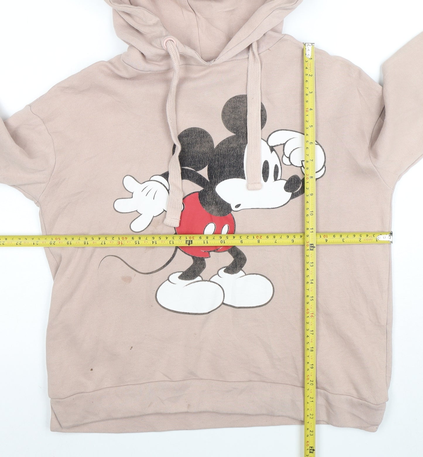 Disney Mickey Mouse Womens Beige Pullover Hoodie XS Reserved
