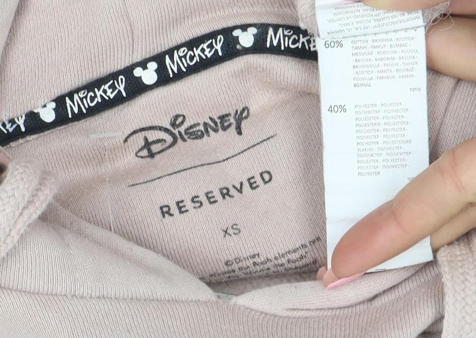 Disney Mickey Mouse Womens Beige Pullover Hoodie XS Reserved