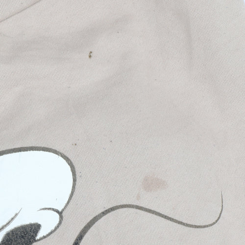 Disney Mickey Mouse Womens Beige Pullover Hoodie XS Reserved
