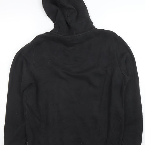 Puma Mens Black Small Pullover Hoodie with Red Logo