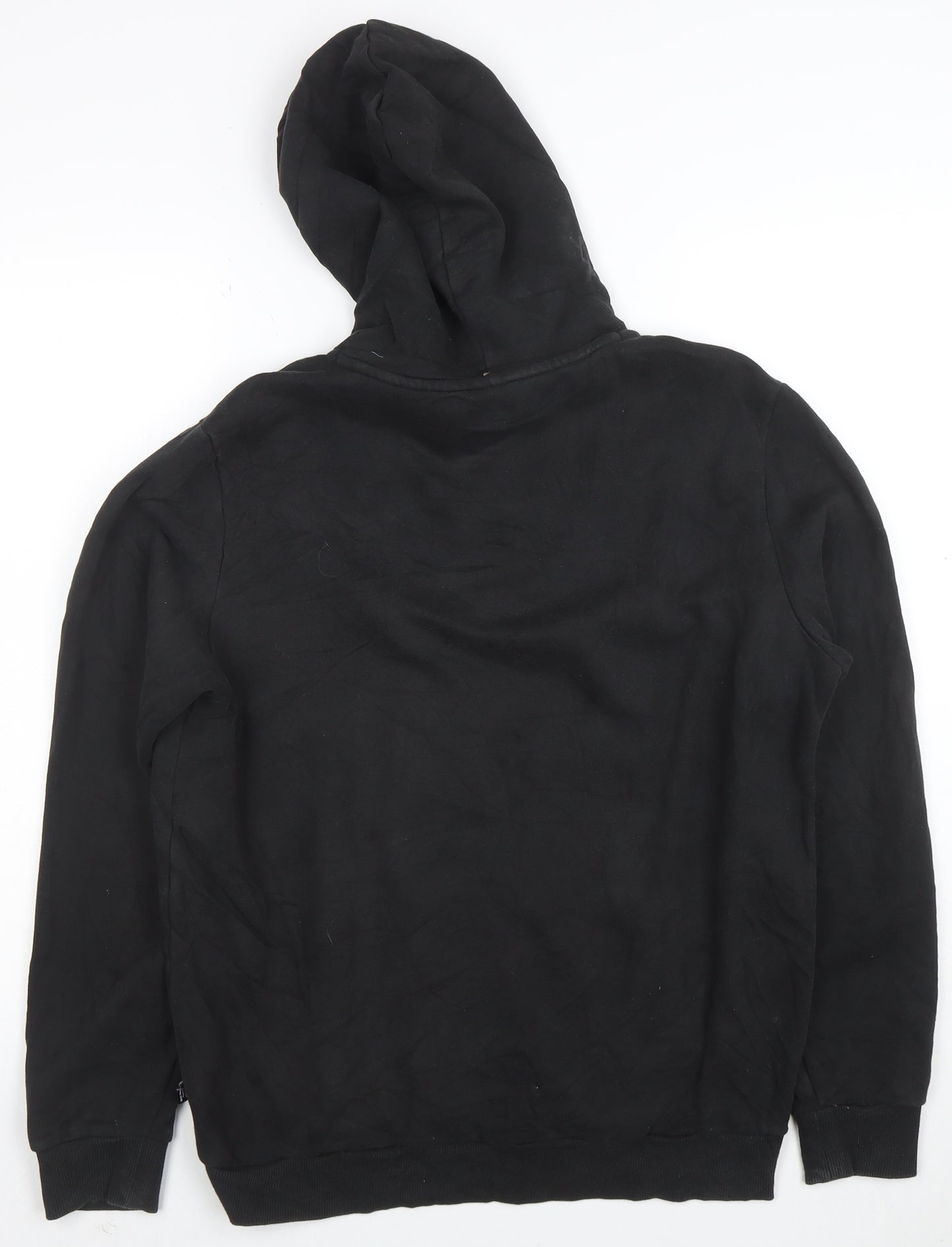 Puma Mens Black Small Pullover Hoodie with Red Logo