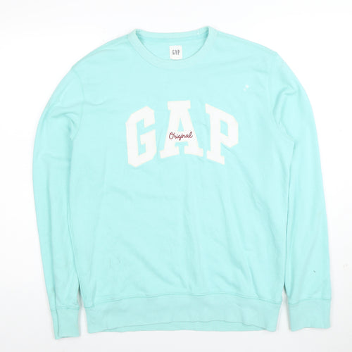 GAP Men's Blue Logo Crew Neck Sweatshirt Size S
