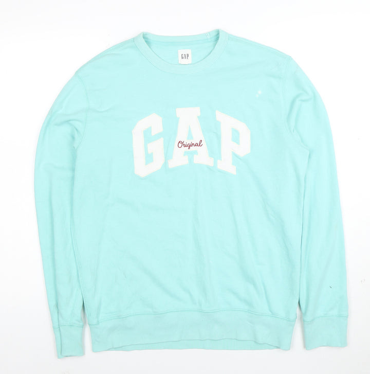 GAP Men's Blue Logo Crew Neck Sweatshirt Size S