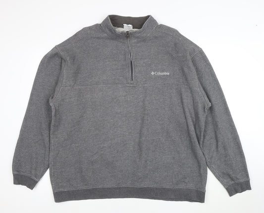 Columbia Men's Grey 2XL 1/4 Zip Fleece Sweatshirt Pullover