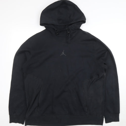 Jordan Men's Black Pullover Hoodie M Regular Fit Dri-Fit Sportswear