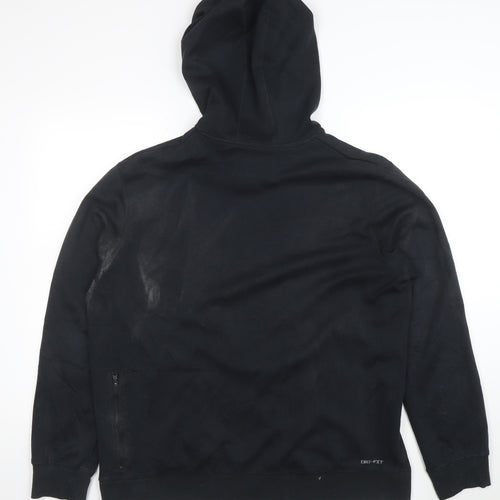 Jordan Men's Black Pullover Hoodie M Regular Fit Dri-Fit Sportswear