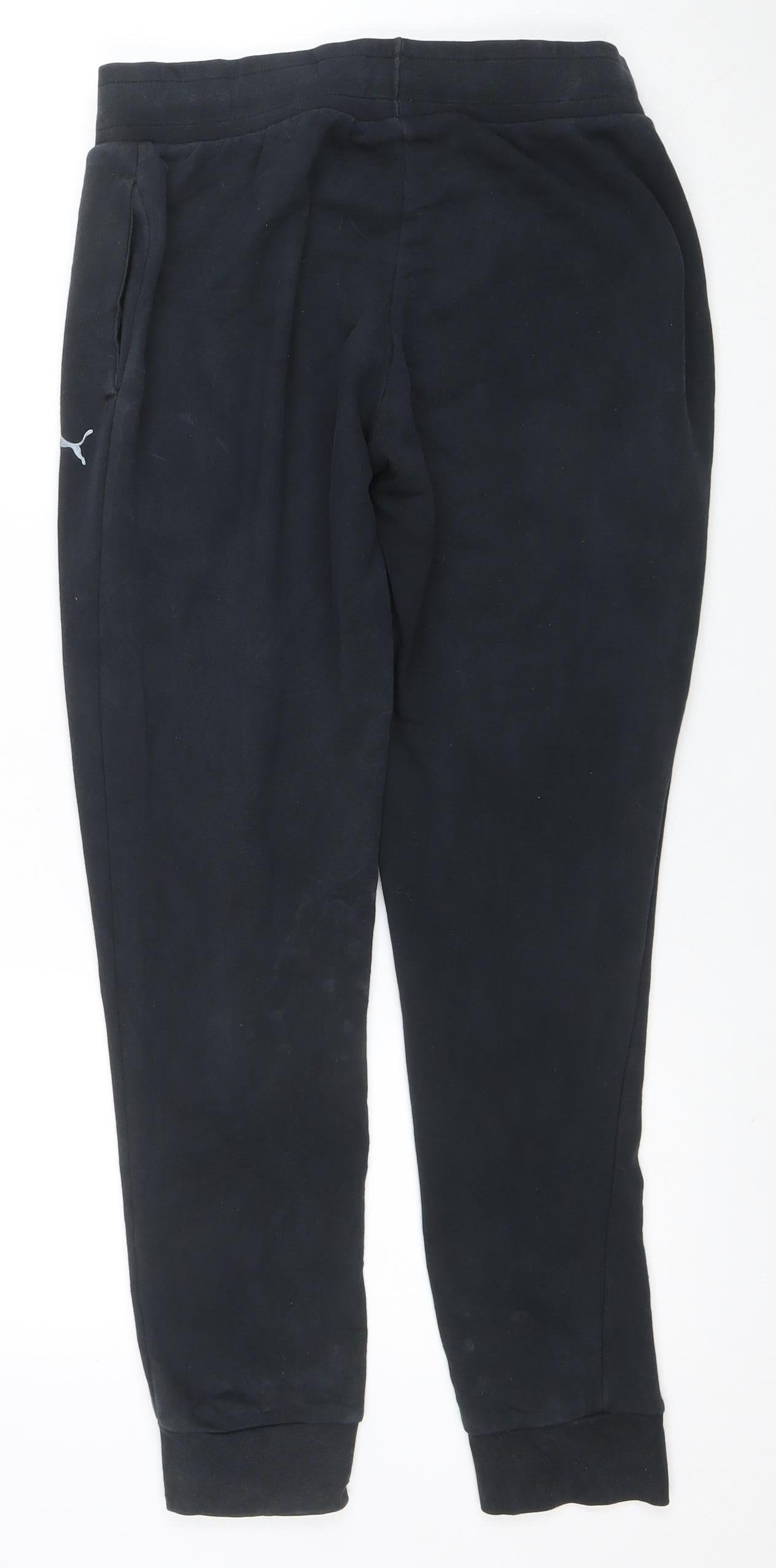 Puma Womens Black Jogger Trousers Size M Regular Fit