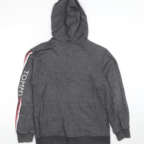Tommy Hilfiger Women Grey Full Zip Hoodie Size 16 Classic Fit