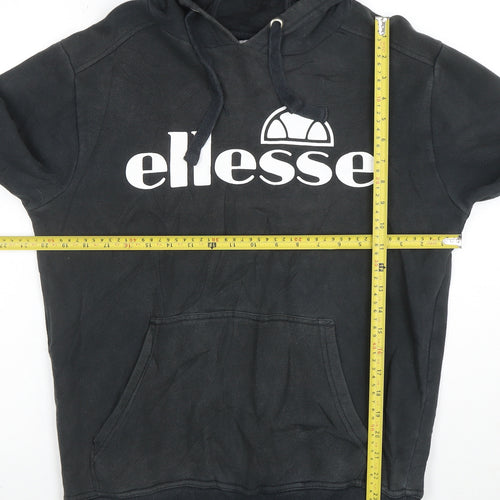 Ellesse Womens Black Pullover Hoodie Medium Cotton Blend Logo