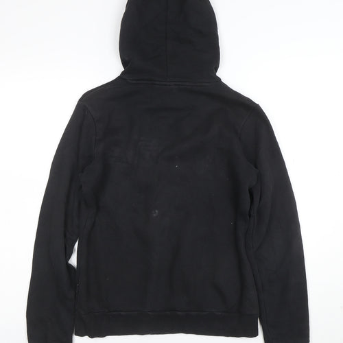 Puma Women's Black Medium Pullover Hoodie Cotton Blend Logo Sweatshirt