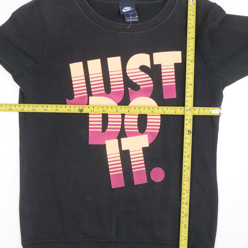 Nike Womens Black 'Just Do It' Pullover Sweatshirt Size S